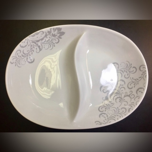 Ceramic Serving Platter 2-section for hors d'oeuvres (D’Lusso Designs) - Picture 1 of 5